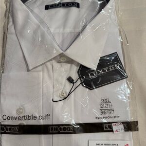 White Men's Shirt with Convertible Cuff
